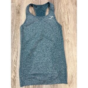Gymshark Seamless‎ Athletic Tank Top Women Teal Racerback Fitness Size Small